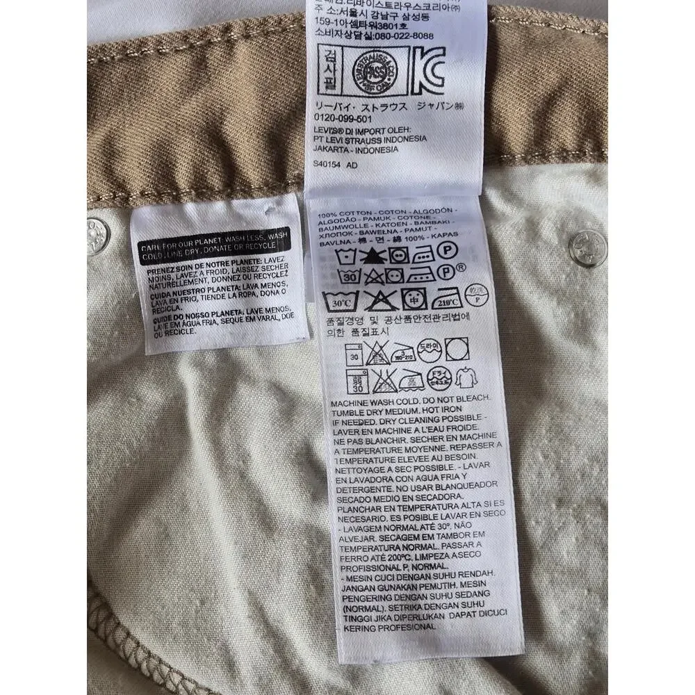 Vintage LEVI STRAUSS & CO. Khaki Straight Leg Grunge Jeans 34W 30L - Picture 7 of 9